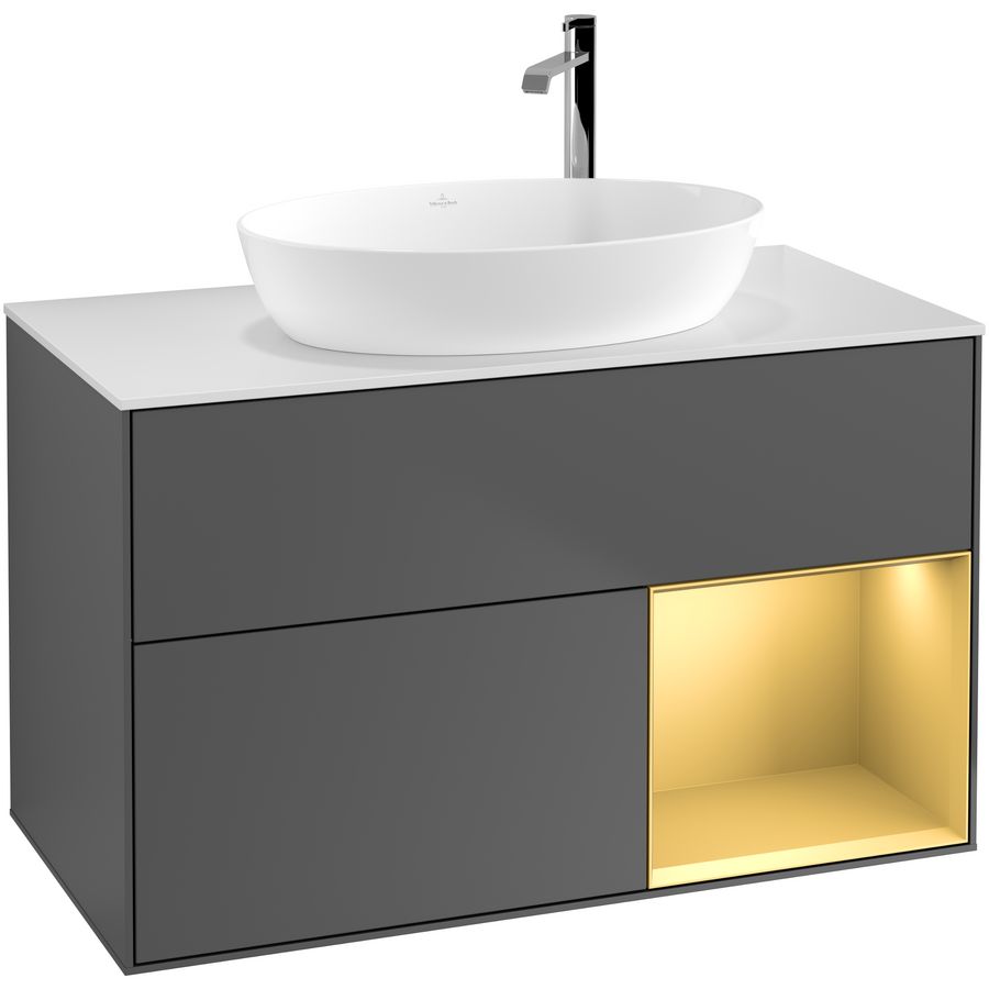 Wastafelonderkast Finion 1000x603x501mm Antr. Matt Lacquer F901HFGK