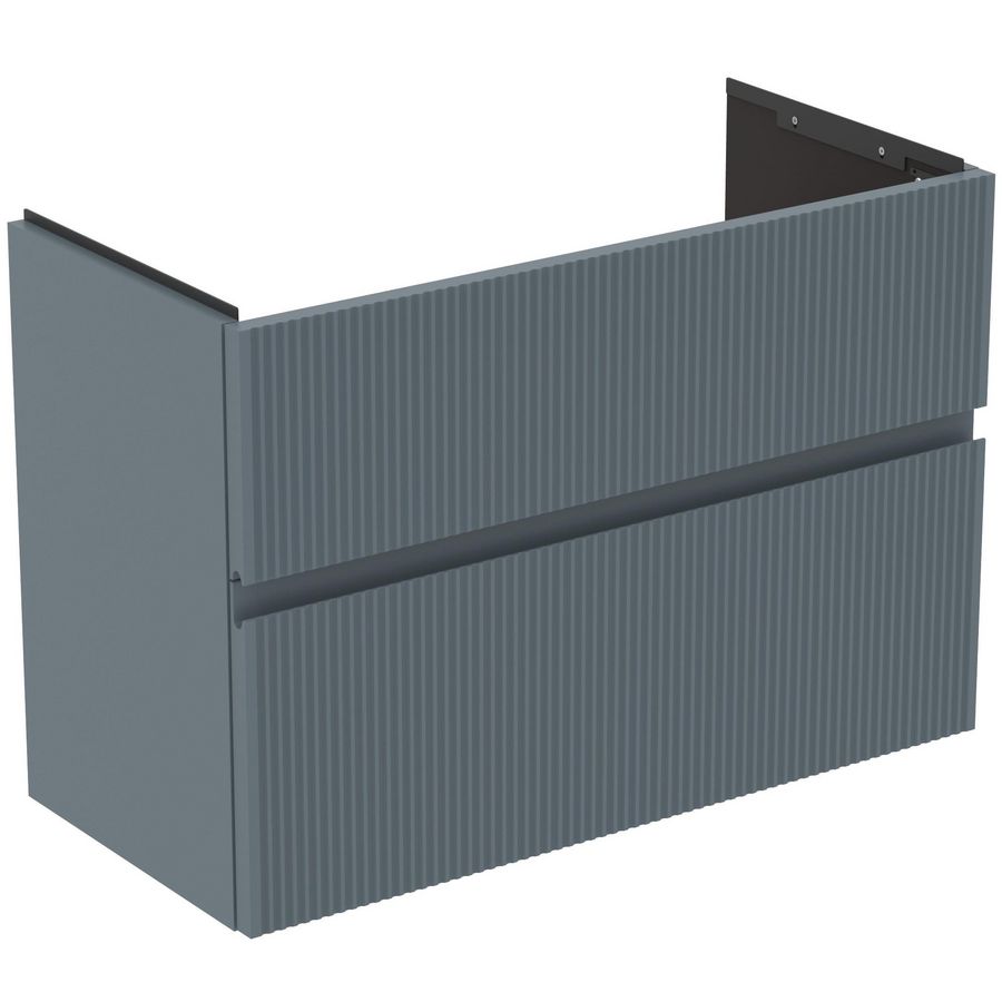 Wastafelmeubel 800x375x550mm matt ash blue 2 laden Finesse