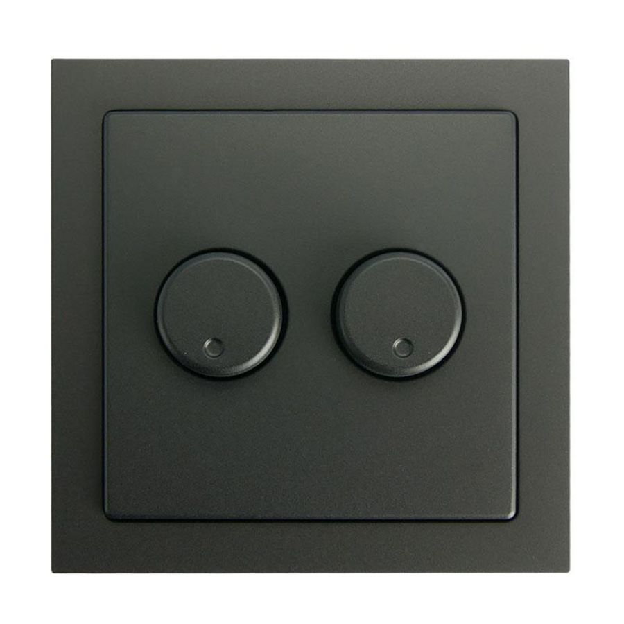 ED-10074 DUO DIMMERKNOP BJ FUTURE LINEAR MAT ZWART