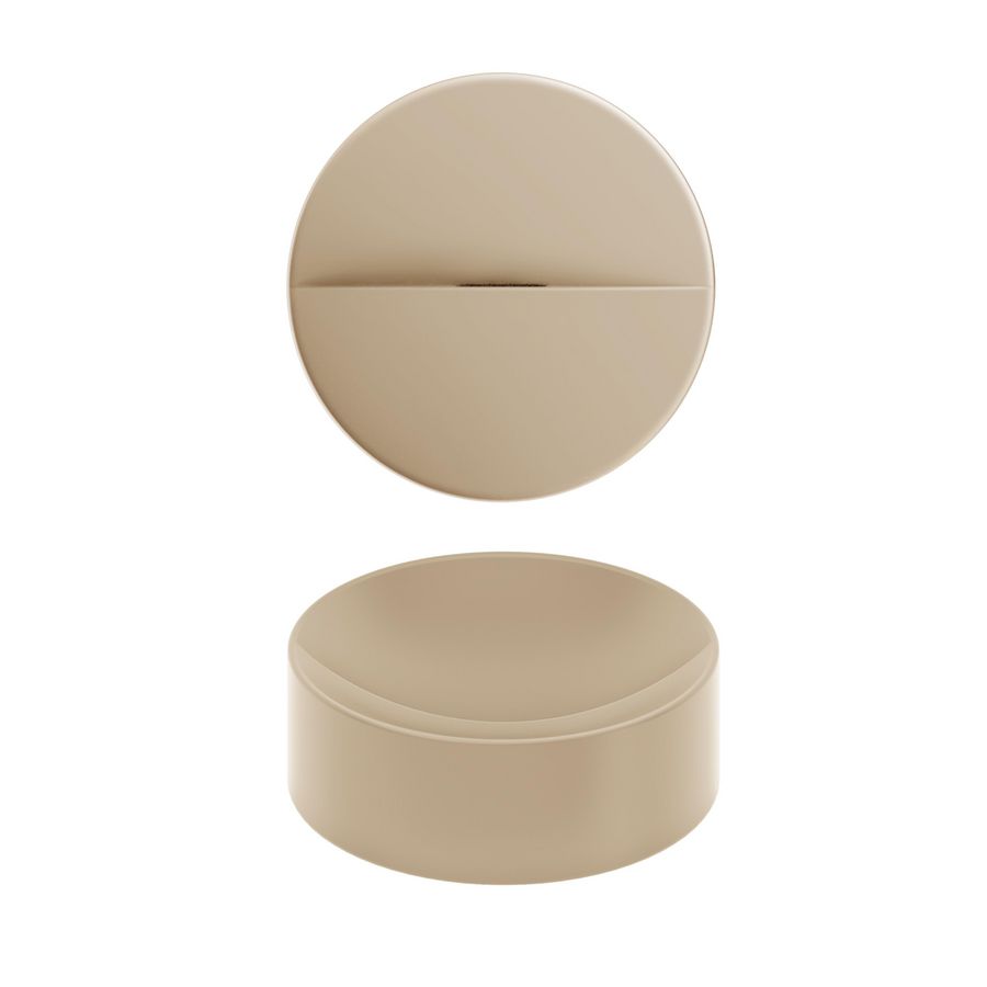 VALE opzetkom Ø220mm h=70mm geïntegreerde afvoer mat mosterd keramiek