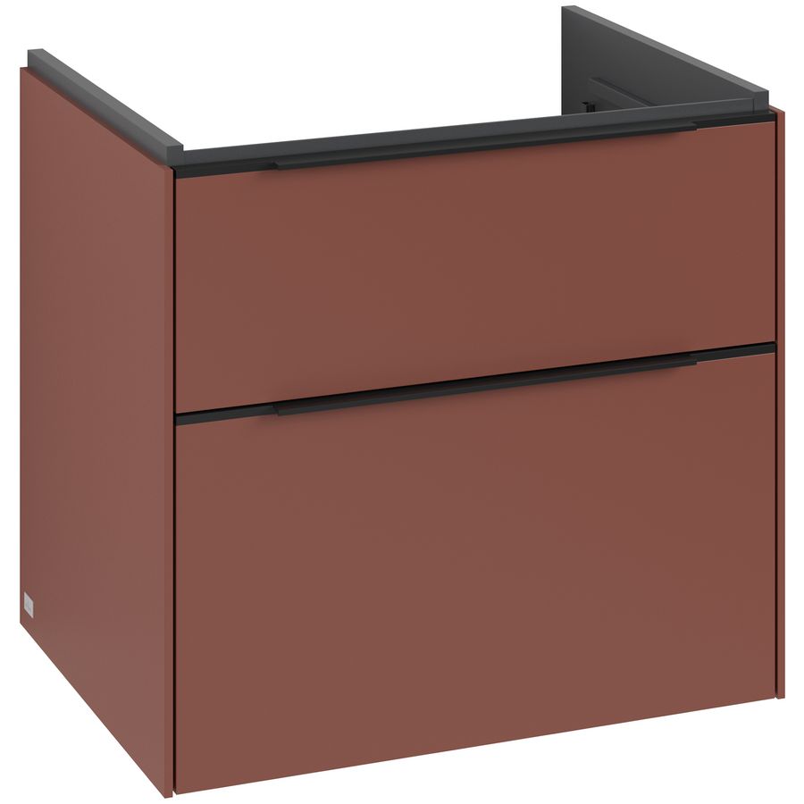 Wastafelonderkastkast SUBWAY 3.0 622x576x478mm Wine Red C576L1AH greep Volcano Black