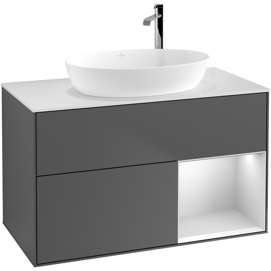 Wastafelonderkast Finion 1000x603x501mm Antr. Matt Lacquer F901MTGK