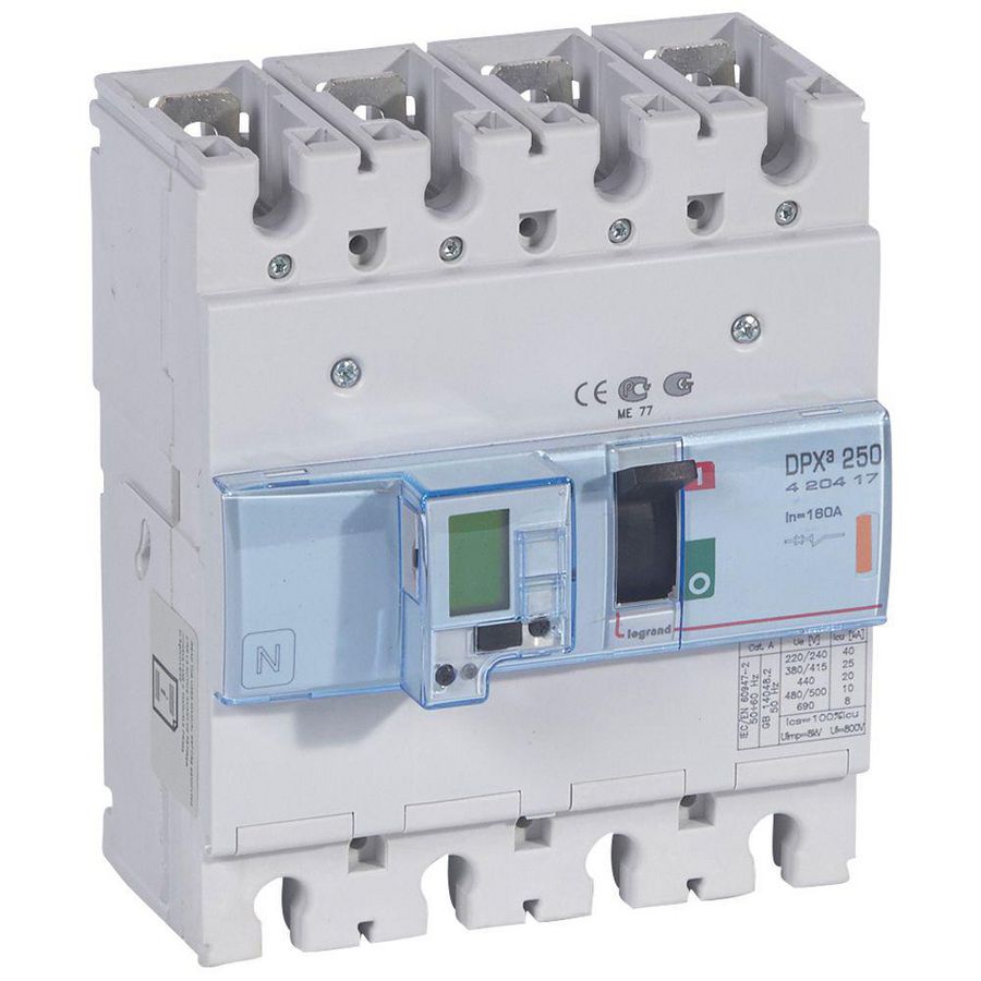 Vermogensschakelaar 250 ELE + PM 160A 4-polig 25kA DPX3