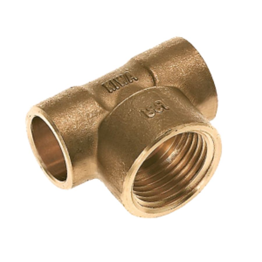 T-koppeling verlopend messing soldeer 22x3/4" bn.x22mm k VVE=5