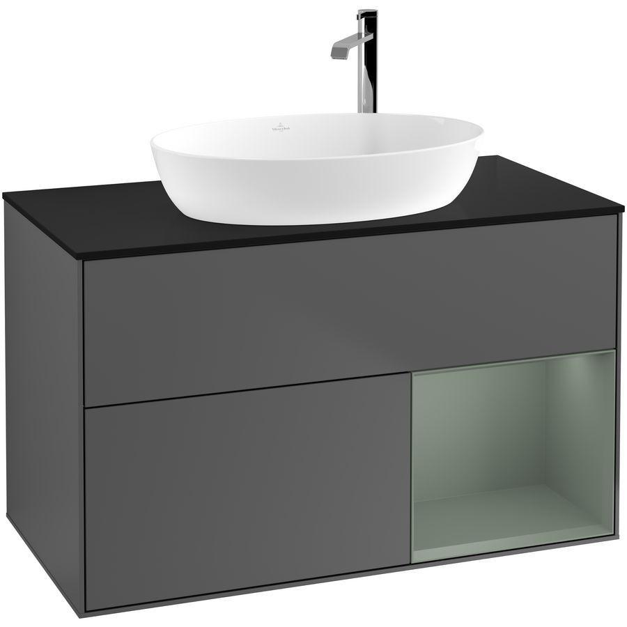 Wastafelonderkast Finion 1000x603x501mm Antr. Matt Lacquer F902GMGK