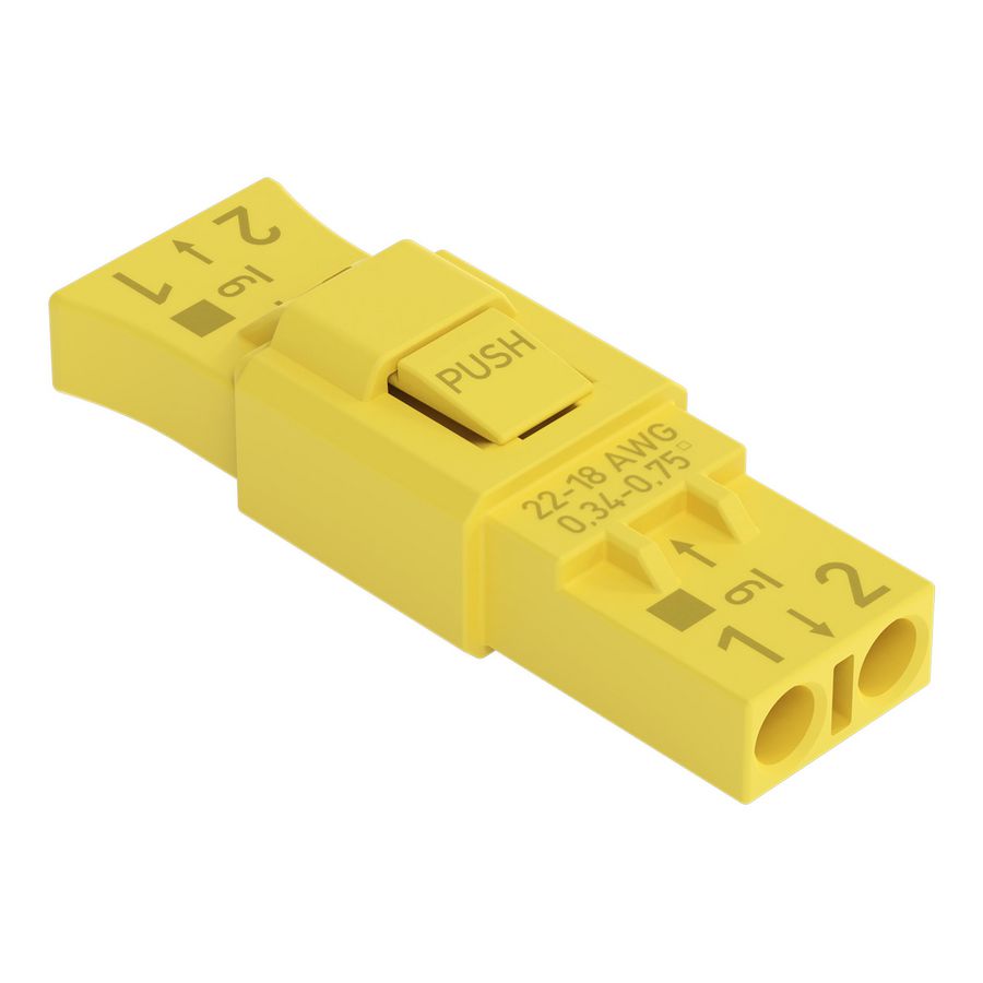 Lampconnector 2-polig 0,75 mm² geel VVE=1000