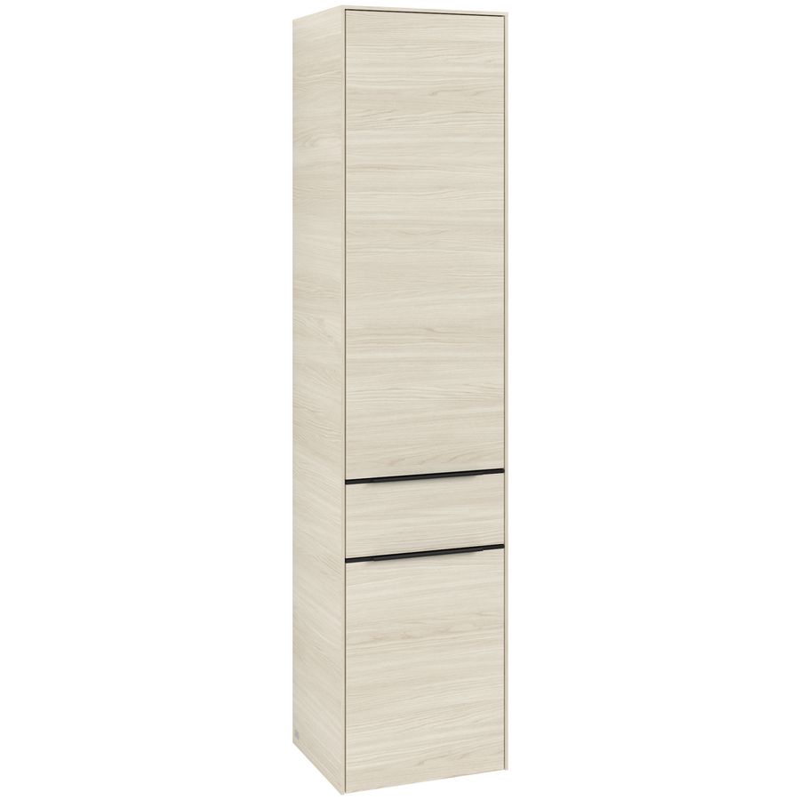 Hoge kast SUBWAY 3.0 400x1710x362mm White Oak C59001AA greep Volcano Black