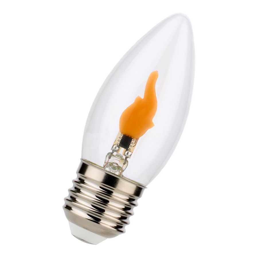 LED C35 E27 0.5W 5lm 1900K Clear Flicker Flame