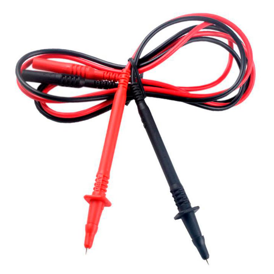 Set meetsnoeren (rood/zwart) rechte aansluiting