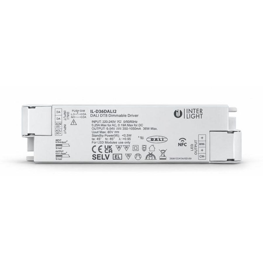 Driver DT8 DALI2 NFC 350 t/m 1.050mA/36W