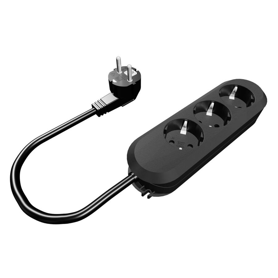 Smart 3x 230V RA 1,5mmet RA stekker zwart