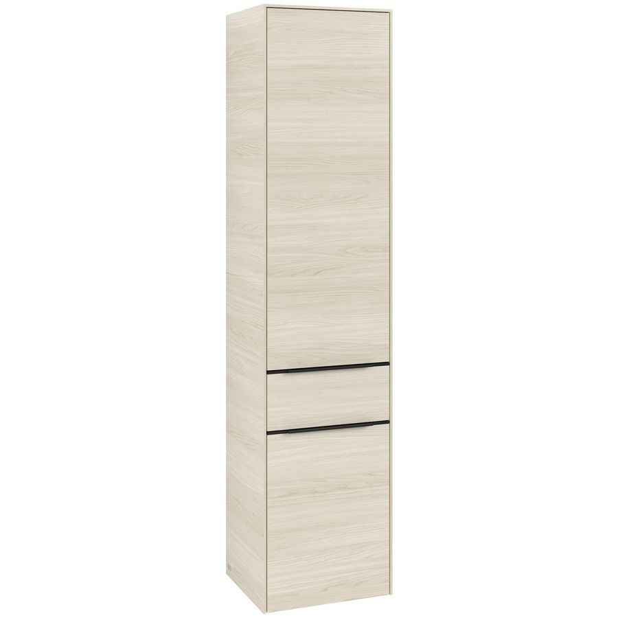 Hoge kast SUBWAY 3.0 400x1710x362mm White Oak C59101AA greep Volcano Black