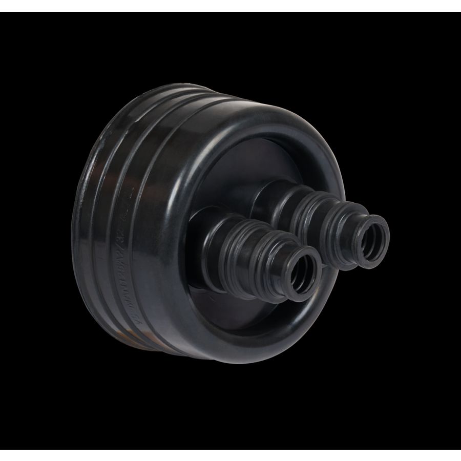 Eindkap FLEXALEN rubber dubbel tbv FLEXALEN voorgeiso. buis uitw. Ø160mm uitloop 2x32mm-2x50mm