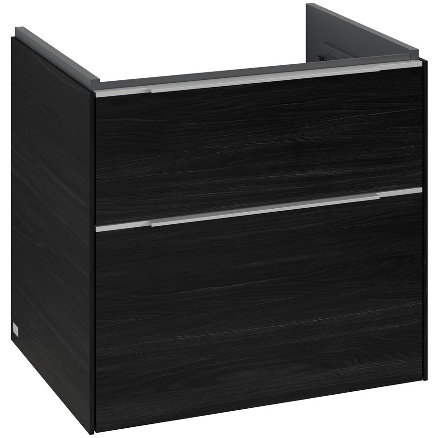 Wastafelonderkastkast SUBWAY 3.0 622x576x478mm Black Oak C576L0AB greep alu. glans