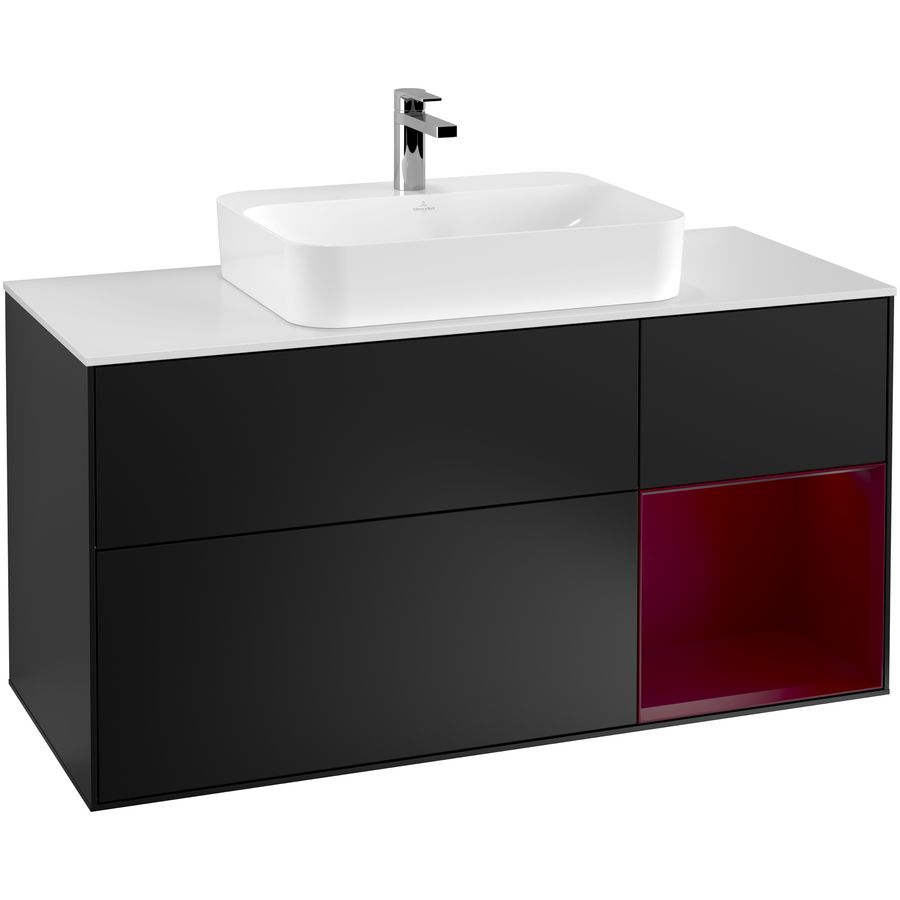 Wastafelonderkast Finion 1200x603x501mm Black Matt Lacquer G421HBPD