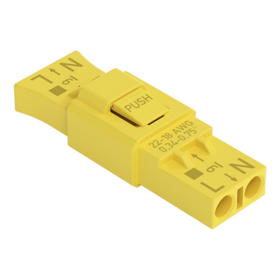 Lampconnector 2-polig 0,75 mm² geel VVE=1000