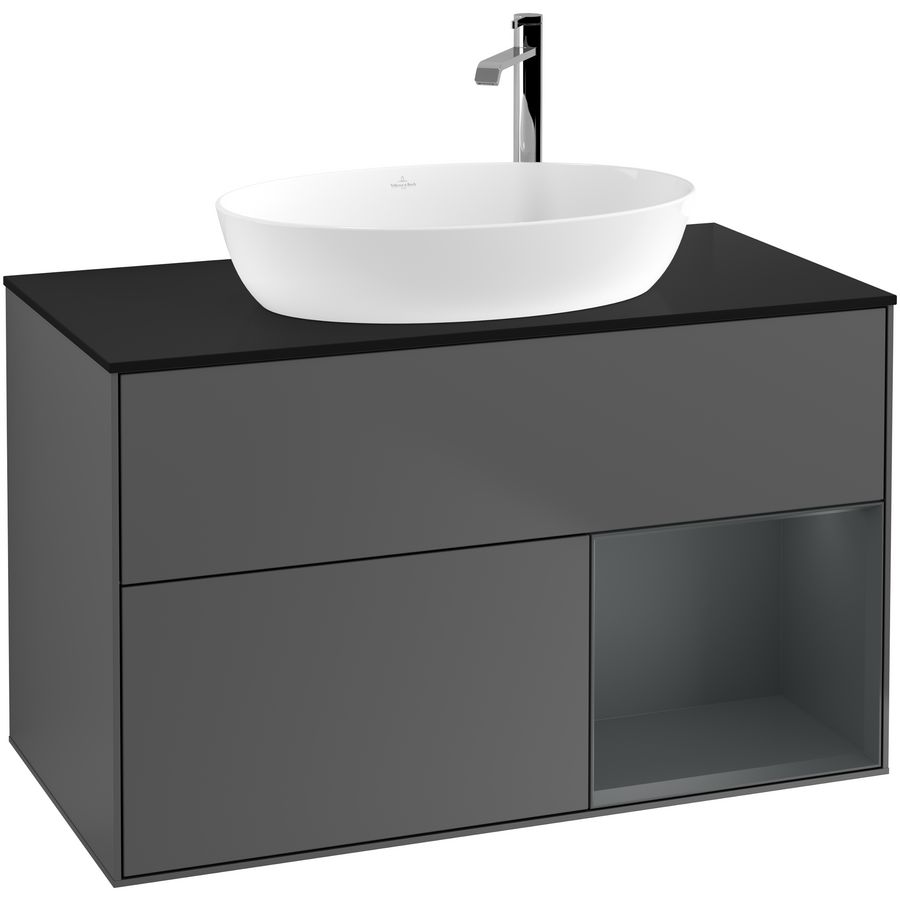 Wastafelonderkast Finion 1000x603x501mm Antr. Matt Lacquer F902HGGK