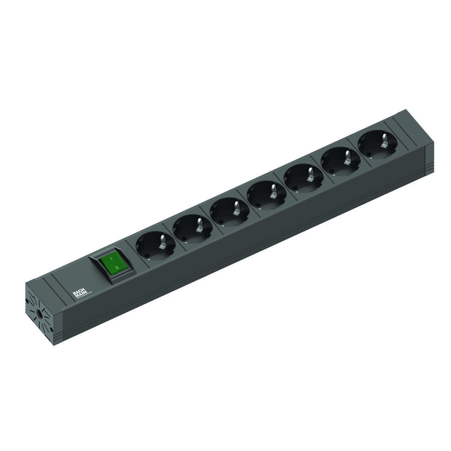 Connect Line 7x 230V RA + schakelaar 2mmet RA stekker zwart