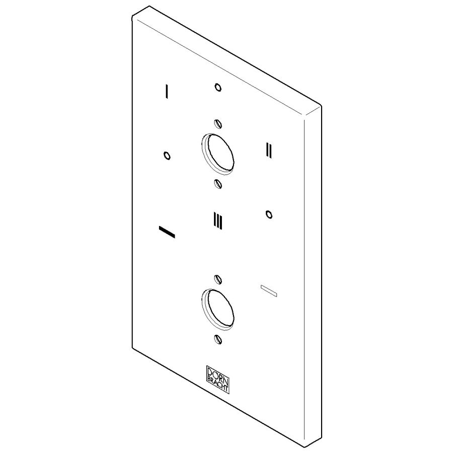 Rozet thermostaat symbolen VS 3-weg 90x150x9,2mm plat.geb