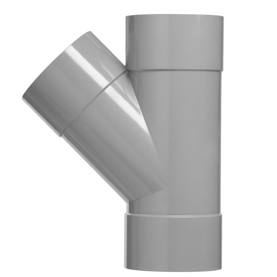 PVC T-stuk 45° grijs 3x lijmmof 32mm VVE=50