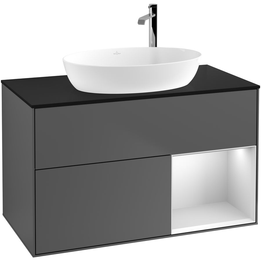 Wastafelonderkast Finion 1000x603x501mm Antr. Matt Lacquer F902MTGK