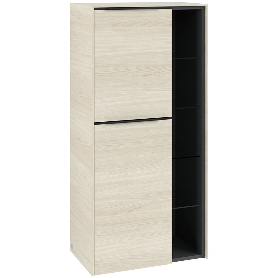 Middenkast SUBWAY 3.0 574x1200x362mm White Oak C59801AA greep Volcano Black