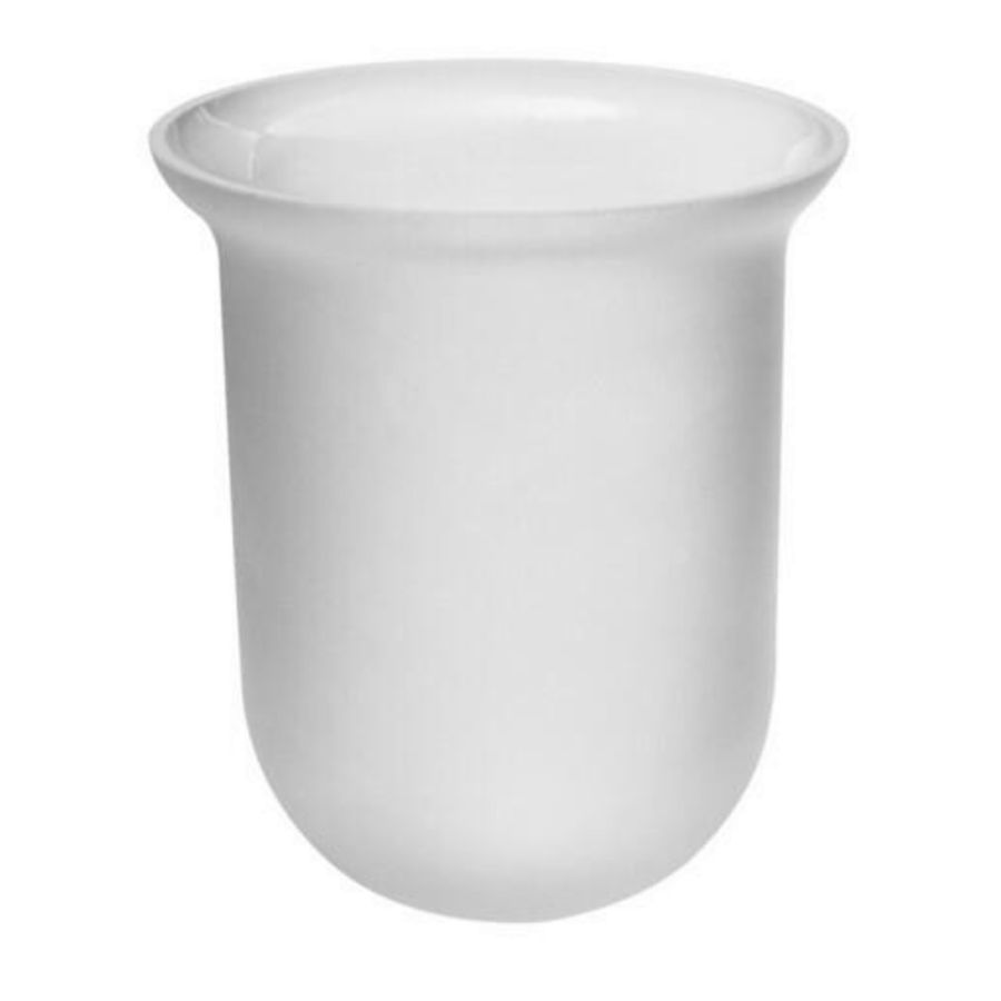 Inzet toiletborstelgarnituur kristalglas gesatineerd (S4515)