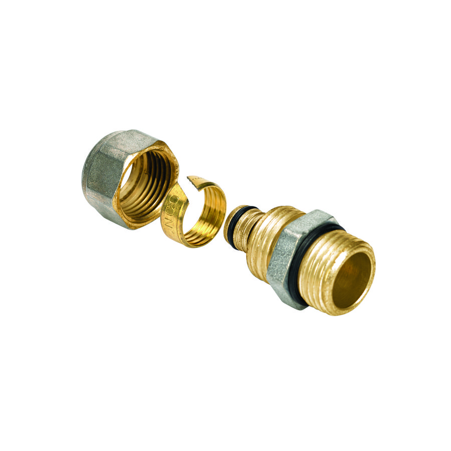 Puntstuk 1 klem 20x1/2"bu.dr. messing + O-ring VVE=120