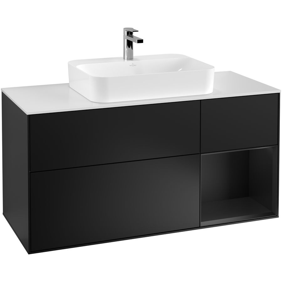 Wastafelonderkast Finion 1200x603x501mm Black Matt Lacquer G421PDPD