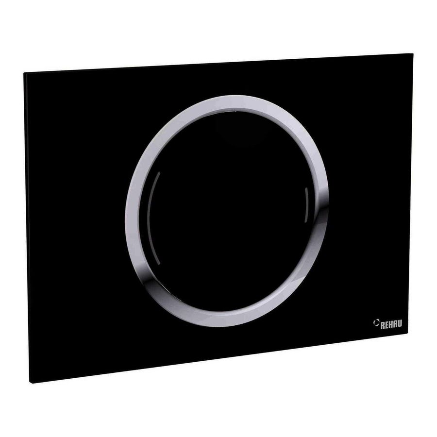 WC-Bedieningsplaat Zero 2-toets glas zwart verzonken