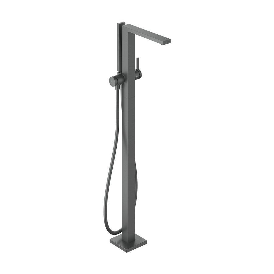 Tecturis E afbouwdeel 1-hendel badkraan vloermontage Brushed Black Chrome