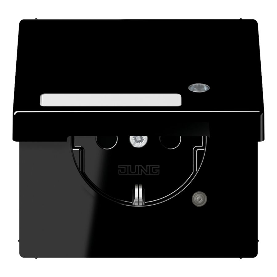 Wandcontactdoos zwart klapd tekstvast&contr.l. LS990