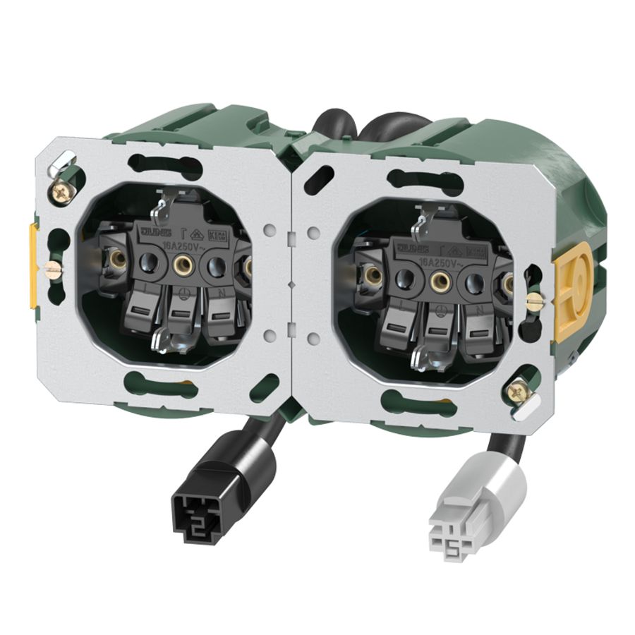 Wandcontactdoos DL dubbel vv Attema halogeenvrij en Wago Rond0