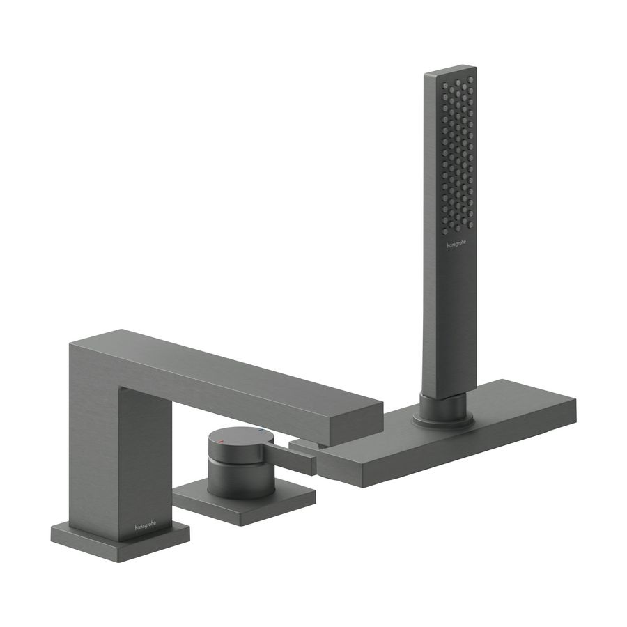 Tecturis E 3-gats 1-hendel badrandkraan met sBox Brushed Black Chrome