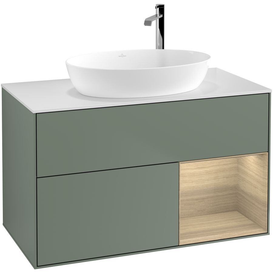 Wastafelonderkast Finion 1000x603x501mm Olive Matt Lacquer G901PCGM