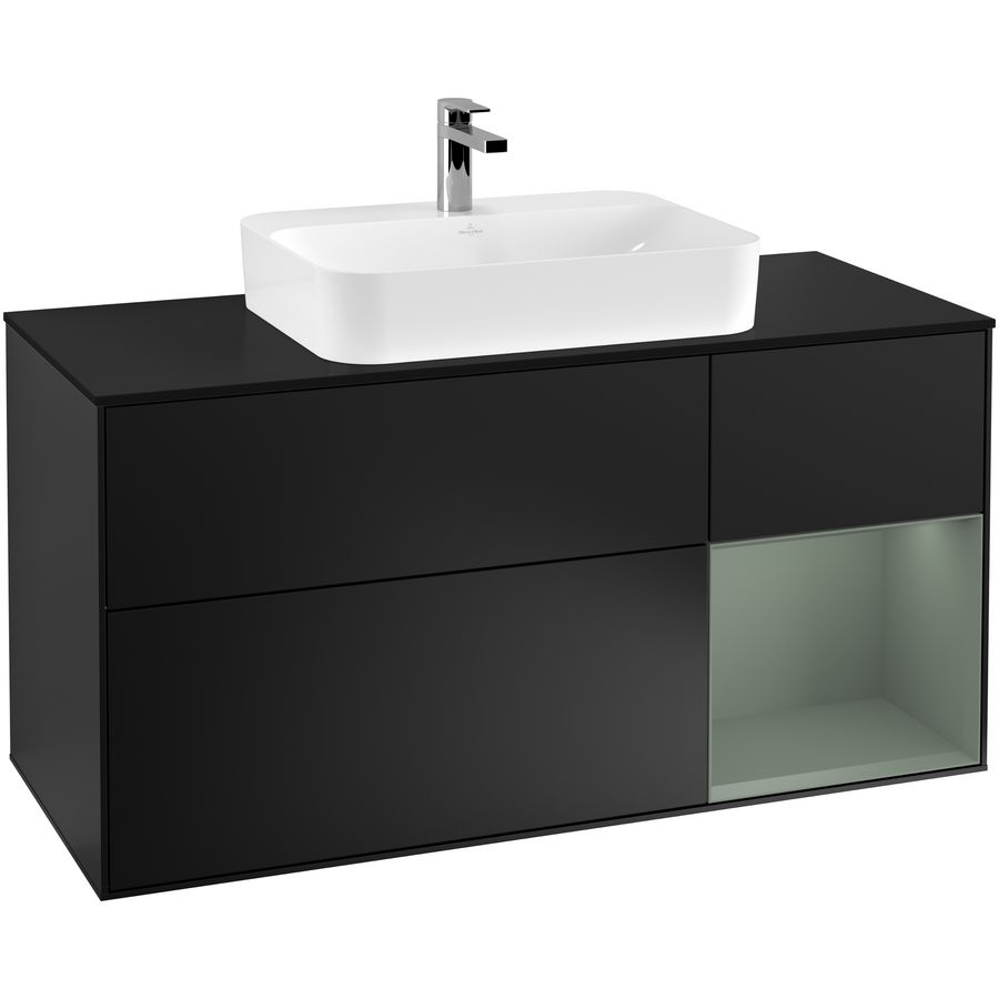 Wastafelonderkast Finion 1200x603x501mm Black Matt Lacquer G422GMPD