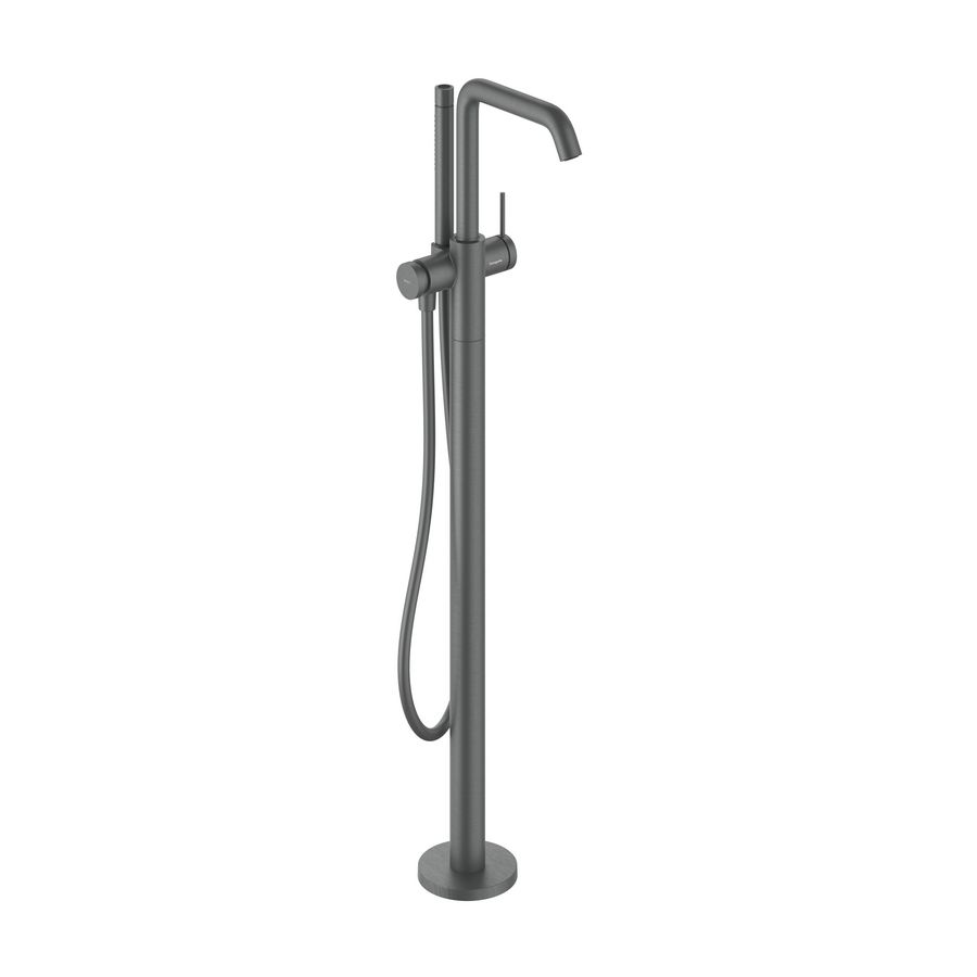 Tecturis S 1-hendel badkraan vloermontage Brushed Black Chrome