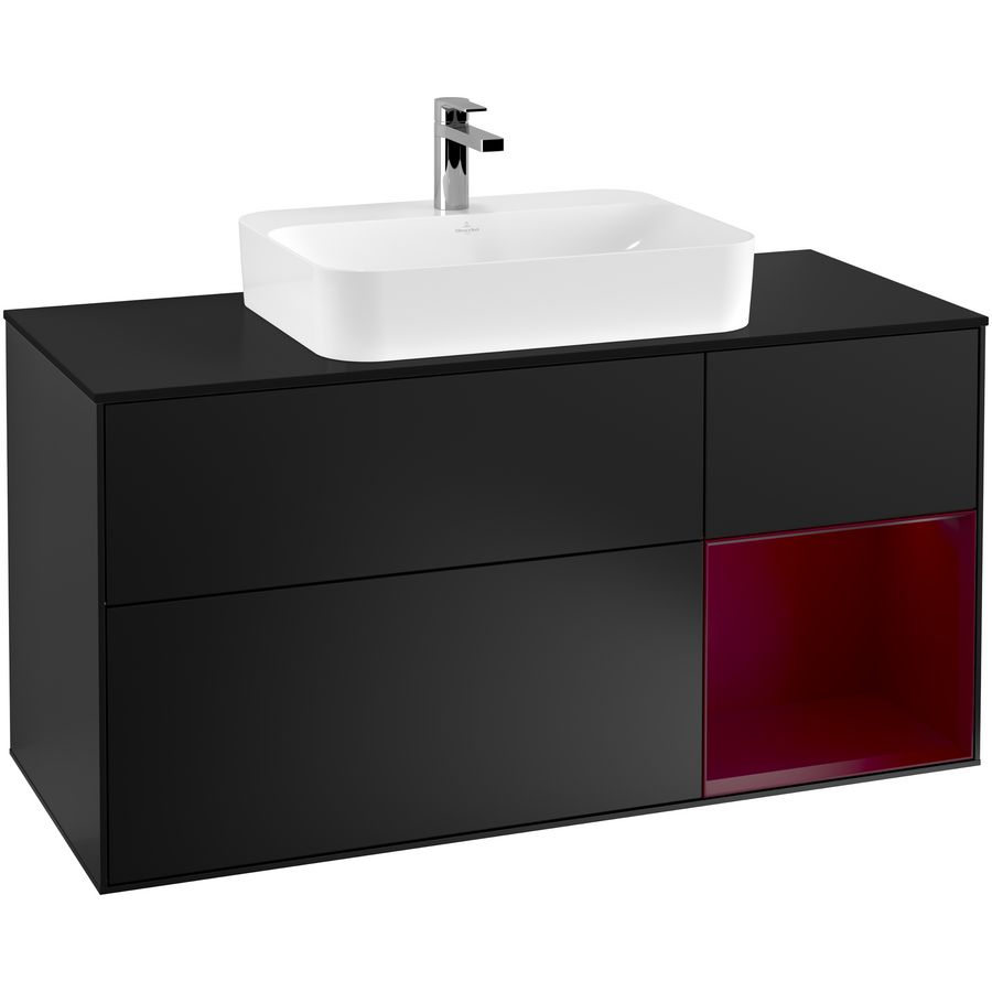 Wastafelonderkast Finion 1200x603x501mm Black Matt Lacquer G422HBPD