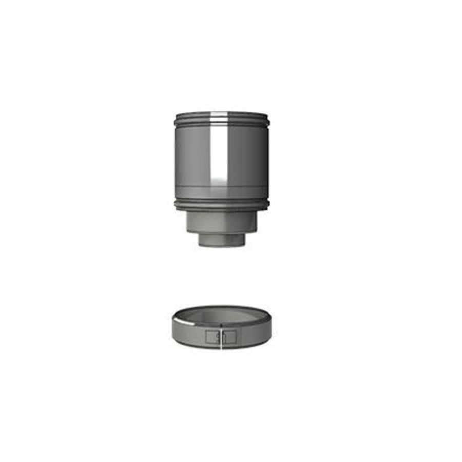 Pijp RVS Ø200/150/100, geisoleerd, 250mm