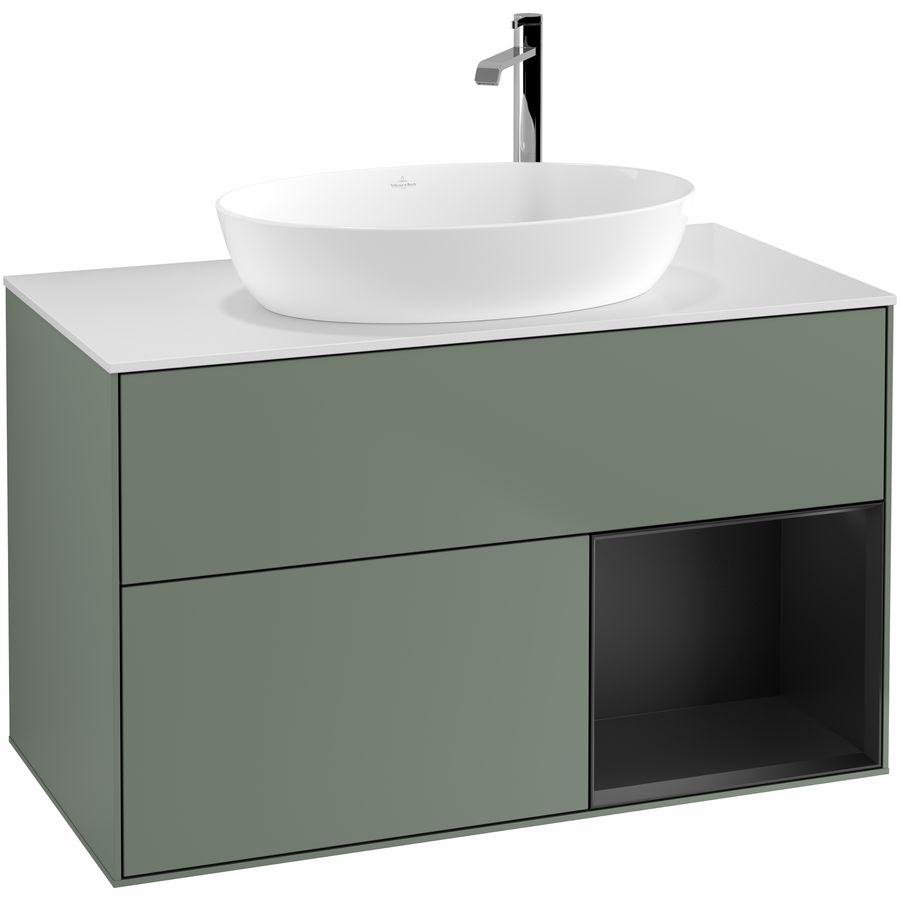 Wastafelonderkast Finion 1000x603x501mm Olive Matt Lacquer G901PDGM