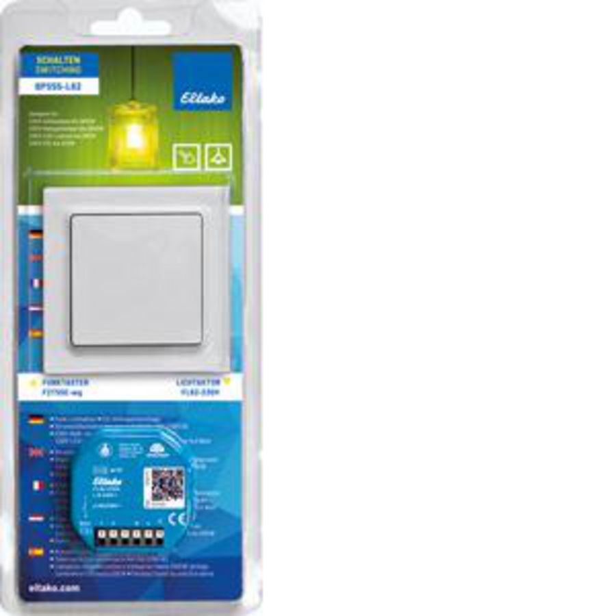 Blisterpack draadloos schakelen, schakelact. met pulsdrukker