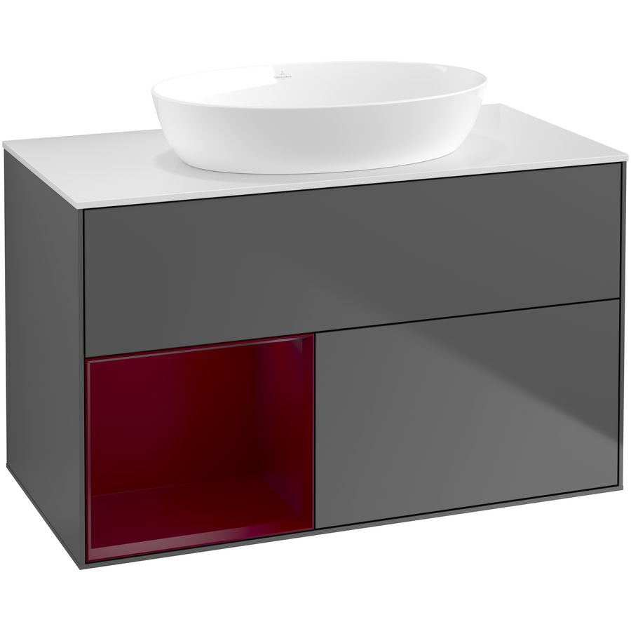 Wastafelonderkast Finion 1000x603x501mm Antr. Matt Lacquer FA11HBGK