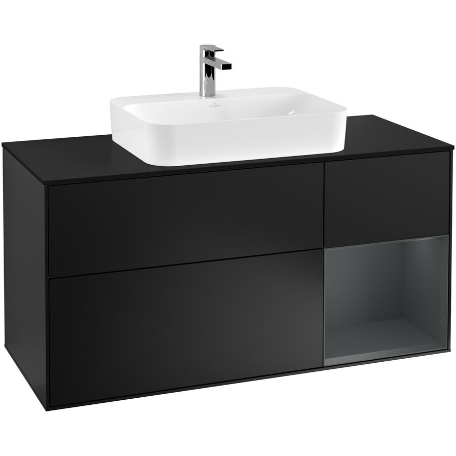 Wastafelonderkast Finion 1200x603x501mm Black Matt Lacquer G422HGPD