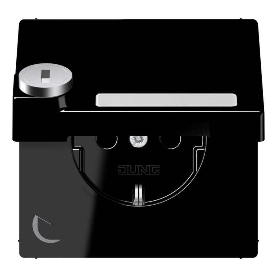 Wandcontactdoos zwart klapd tekstvenst.&slot LS990