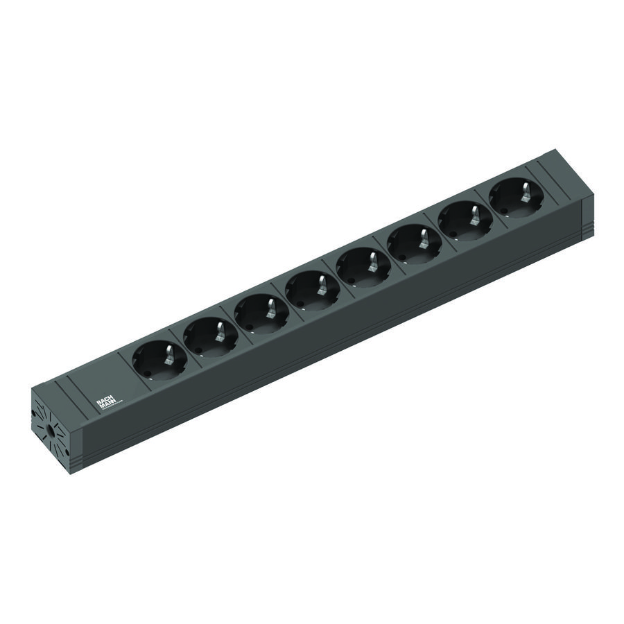 Connect Line 8x 230V RA 2mmet RA stekker zwart