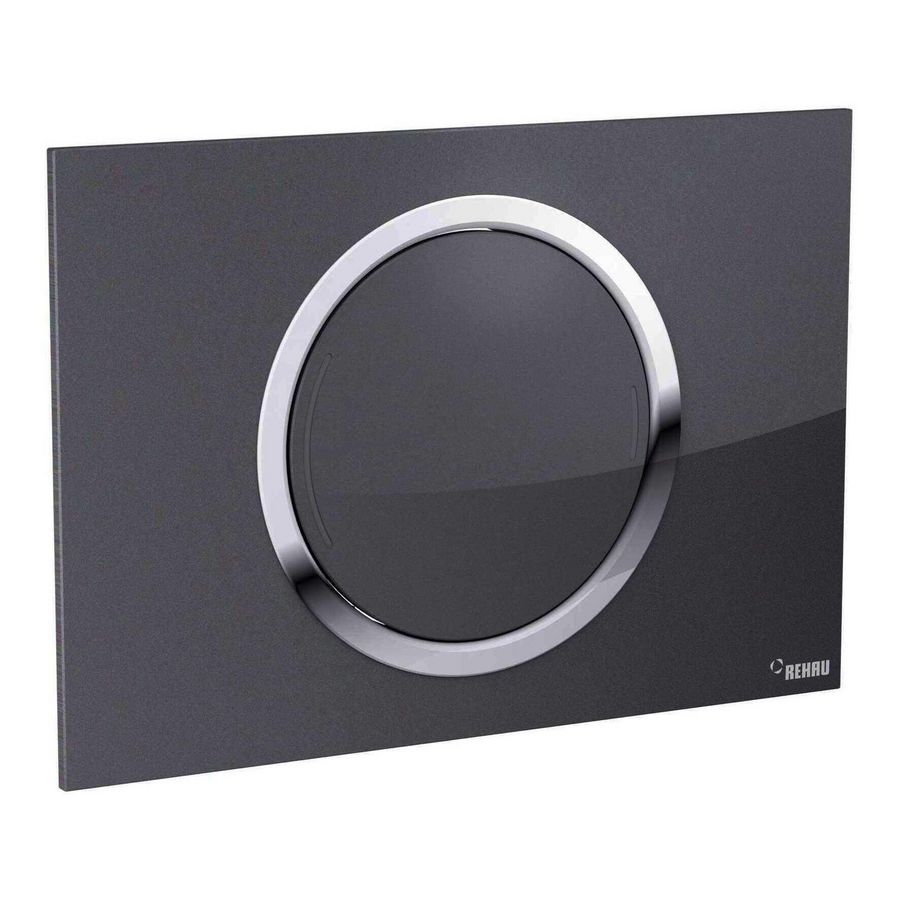 WC-Bedieningsplaat Zero 2-toets glas zilver verzonken