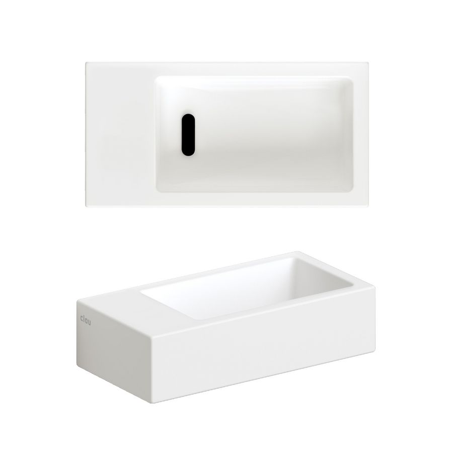 Flush 3 fontein zonder kraangat plug links mat wit keramiek