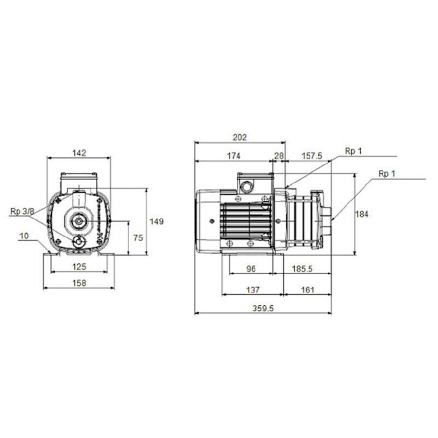 Centrifugaalpomp CM1-6 A-R-A-V-AQQV 400Y 50 Hz