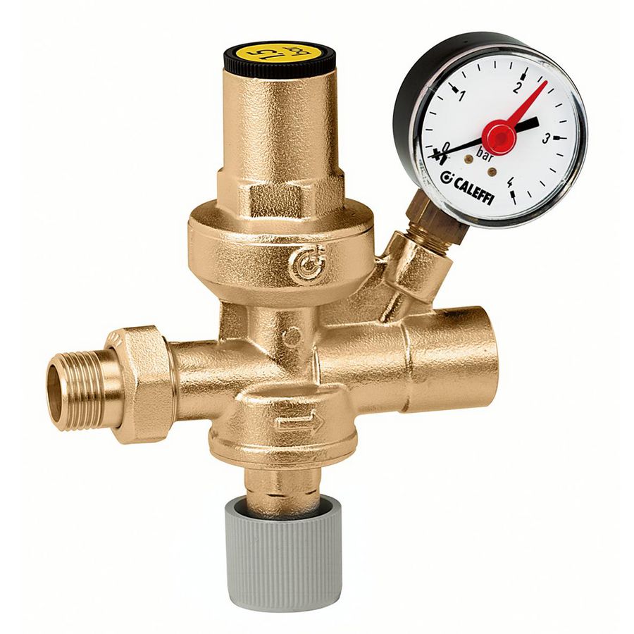Vulcombinatie 0,3 - 4 bar 1/2" met manometer