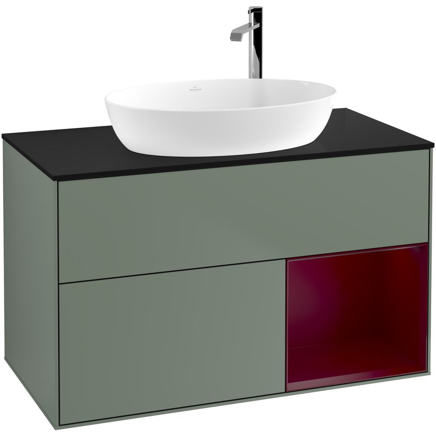 Wastafelonderkast Finion 1000x603x501mm Olive Matt Lacquer G902HBGM